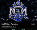 MxM blue crowned basketball logo pendant AI concept