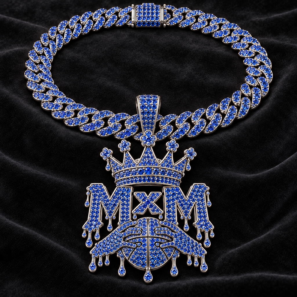 MxM Iced Crown Chain — blue