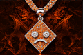 MxM orange diamond eye pendant concept