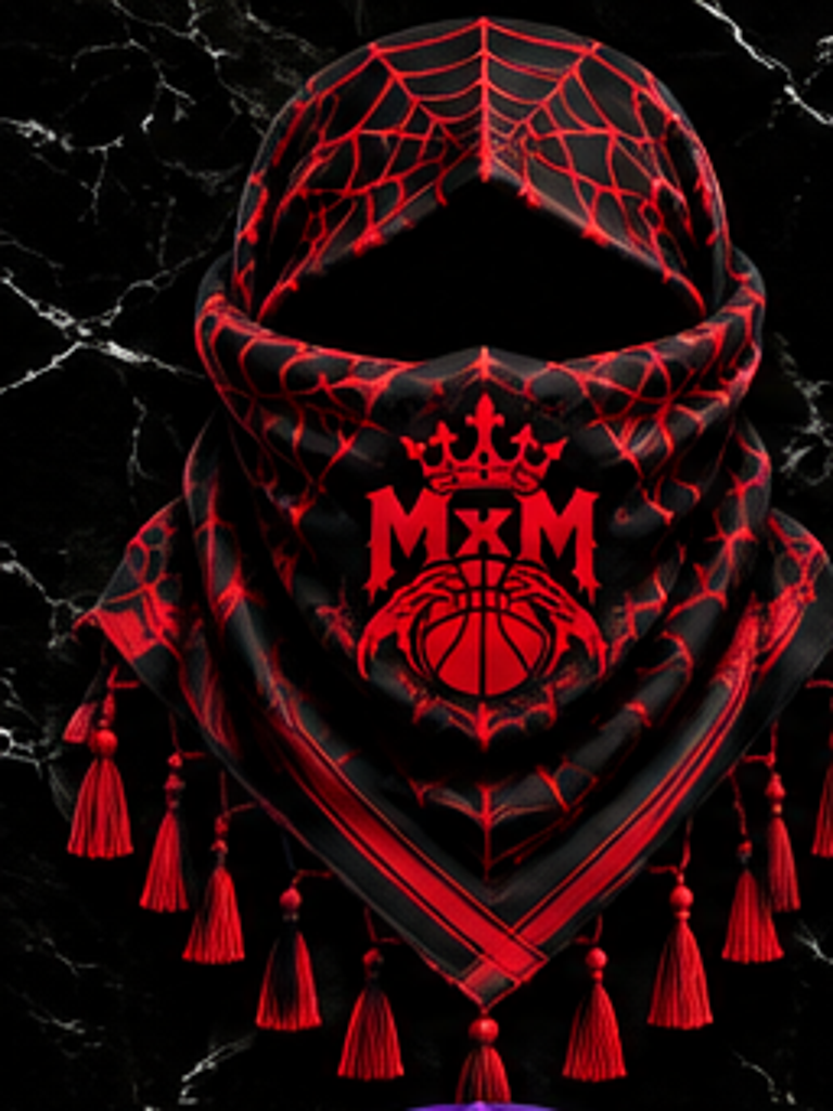 MxM black red webbed keffiyah variant