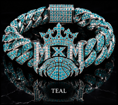 MxM logo bracelet teal concept