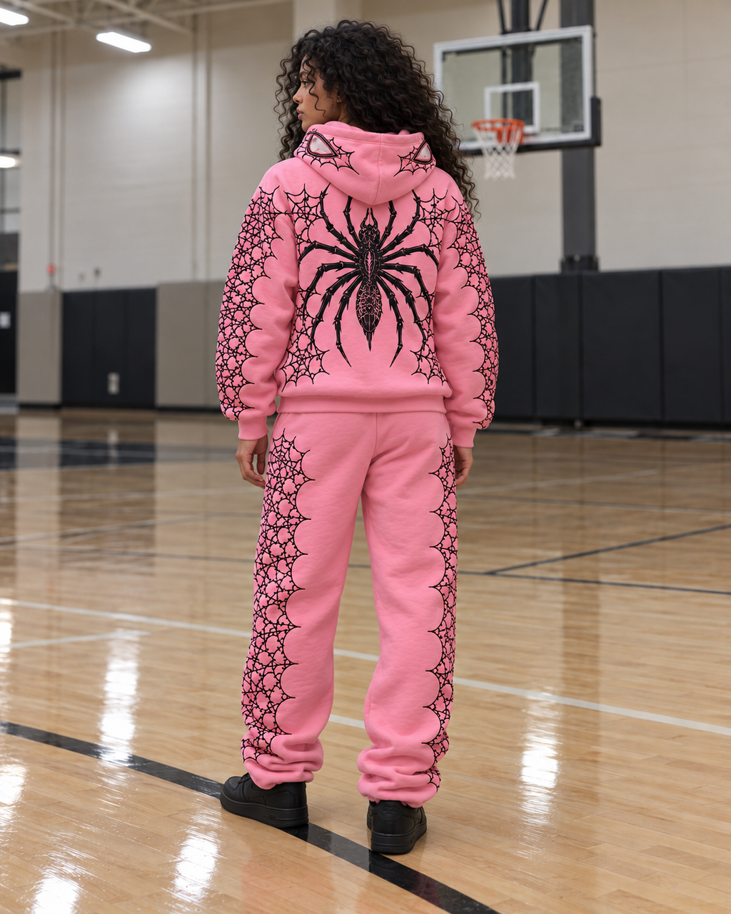 AI design mockup: MxM pink Webwear back view. See product description for included items.