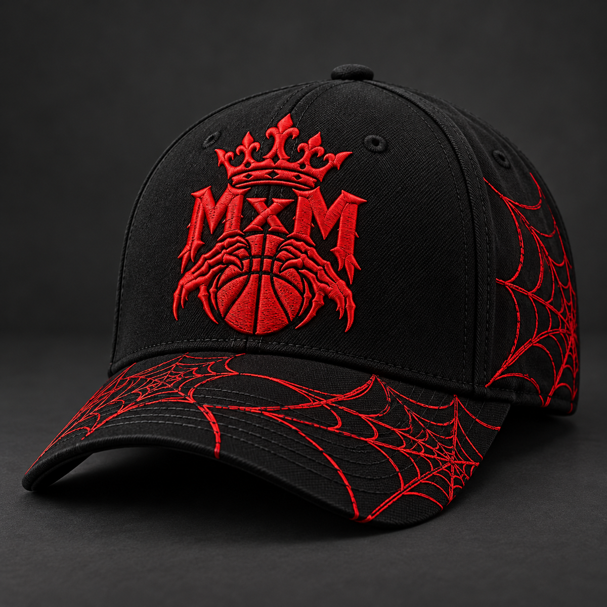 MxM Crown Web Cap — Black / Red